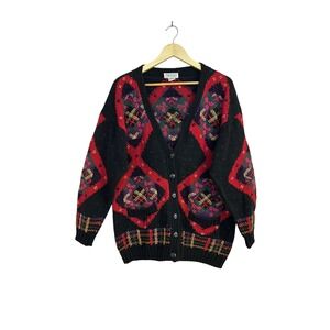 Roberta Frost Vintage Hand Knitted Cotton Cardigan Sweater, Size Small